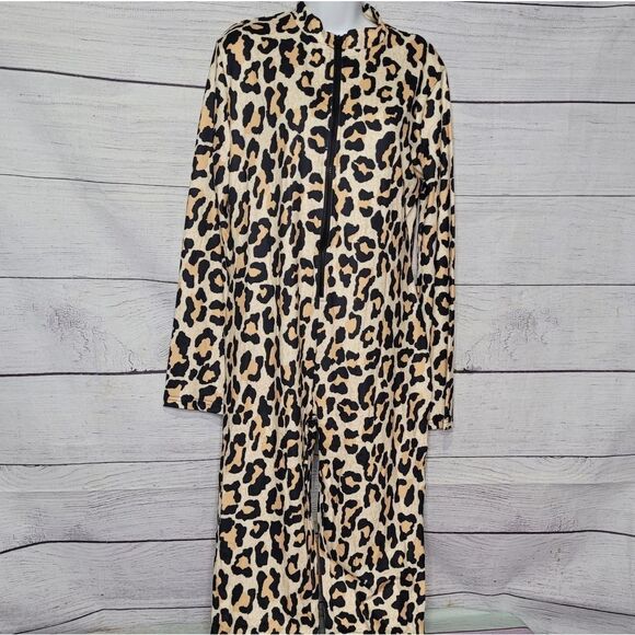 Women's TOPSRANI Lightweight Front Zip Animal Print Onesie XXL - Picture 1 of 4
